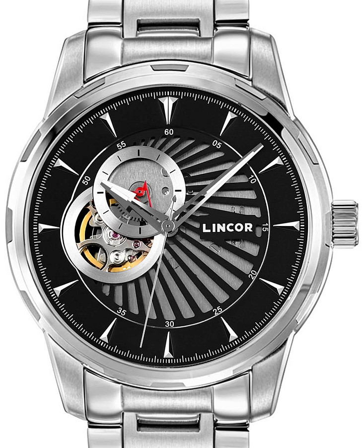 Часы Lincor Uni 4173B-3 — механические, сталь металл