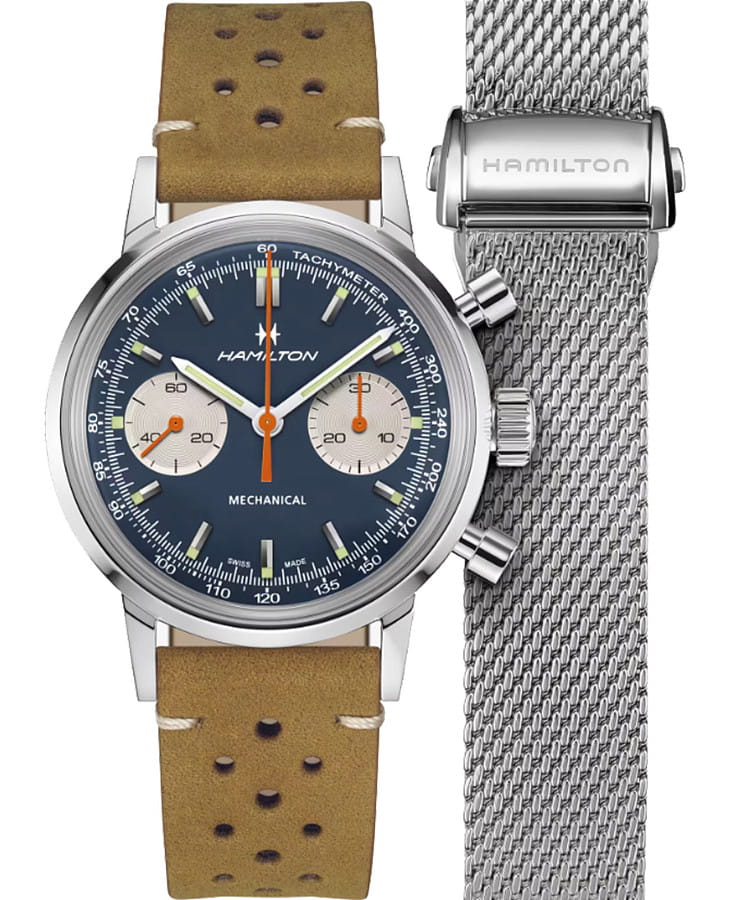 Часы Hamilton American Classic Intra-Matic Chronograph H H38429541 — мужские, синий
