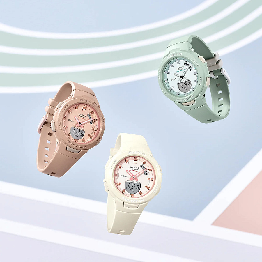 Часы Casio Baby-G BSA-B100CS-7A — пластик, женские