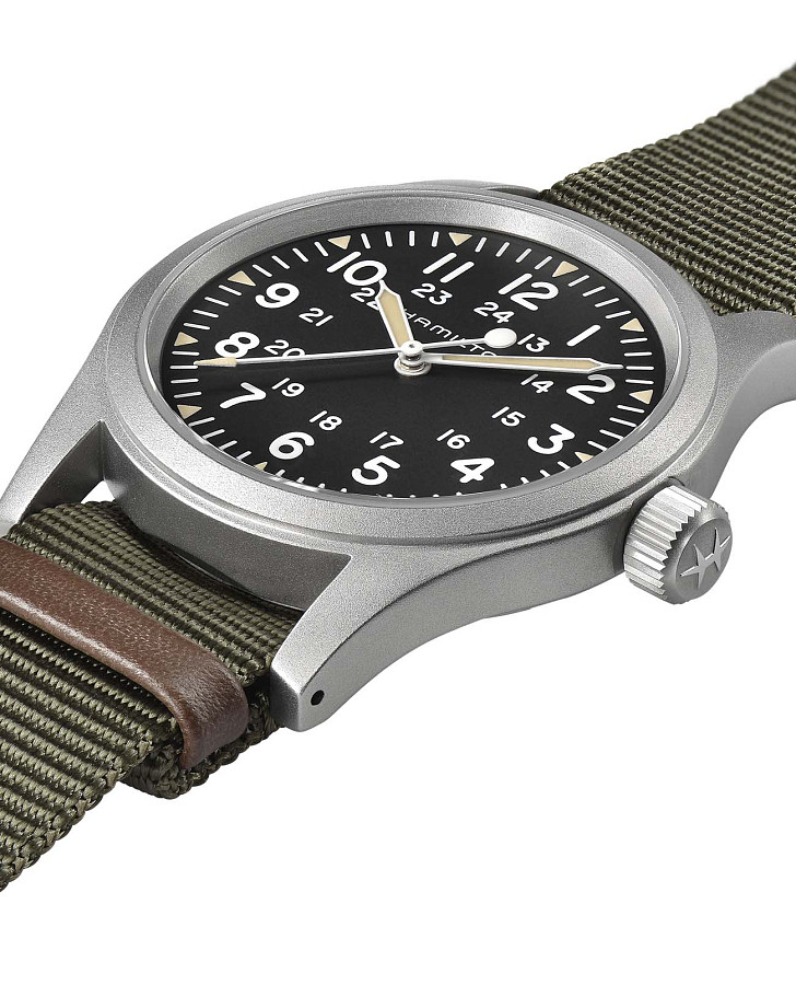 Часы Hamilton Khaki Field Mechanical H69439931 — черный, механические