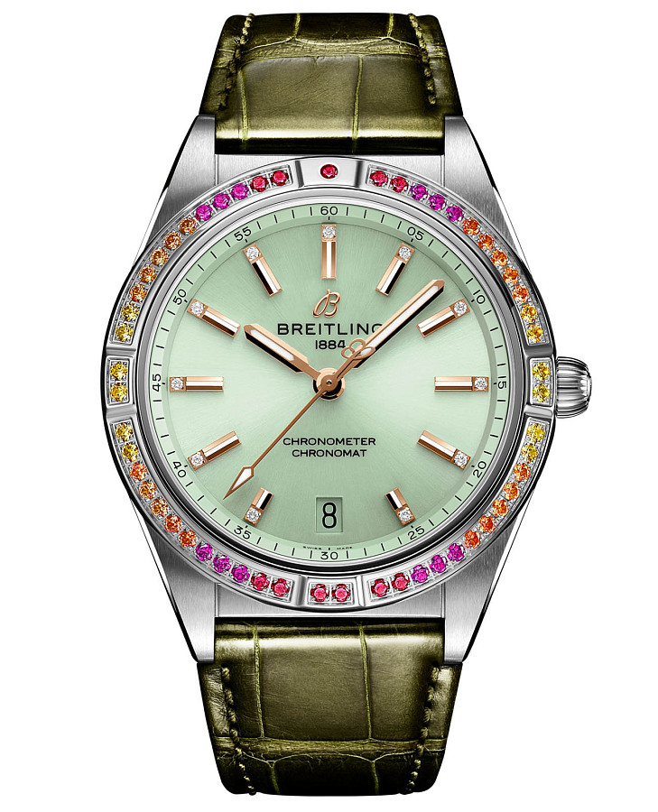 Часы Breitling Chronomat Automatic 36 South Sea A10380611L1P1 — женские, зеленый