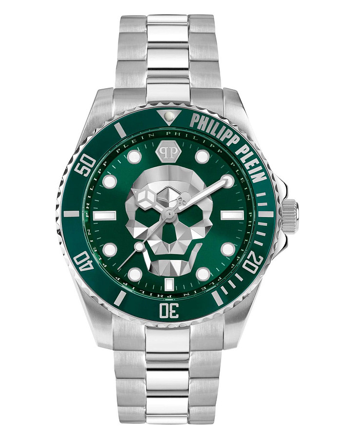 Часы Philipp Plein The Skull PWOAA0622 — мужские, зеленый