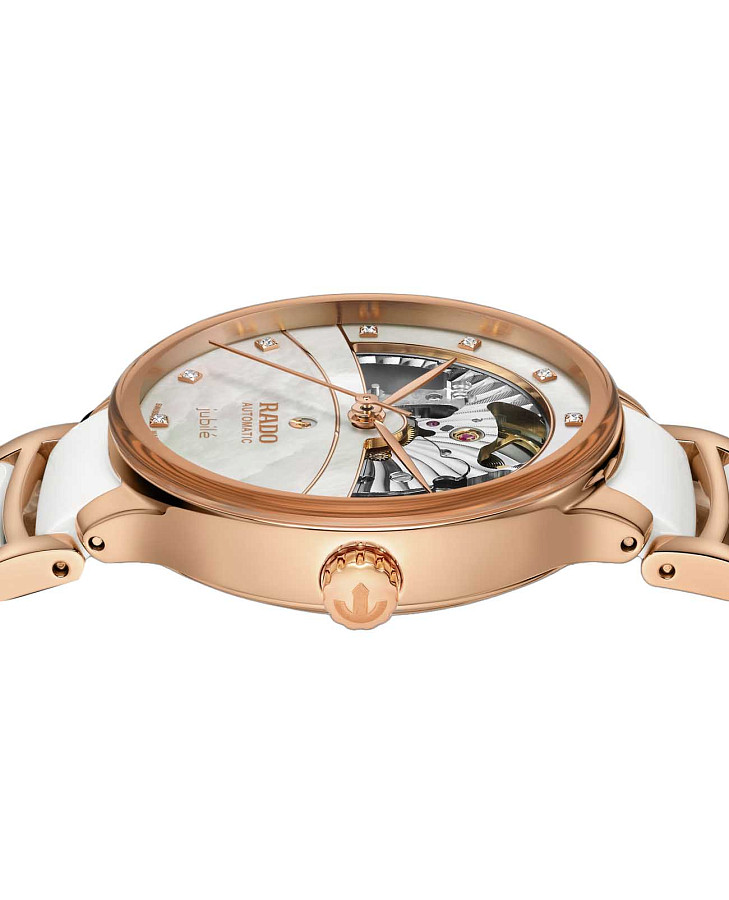 Часы Rado Centrix Automatic Diamonds Open Heart R30029922 — высокотехнологичная керамика + нержавеющая сталь с pvd покрытием, женские