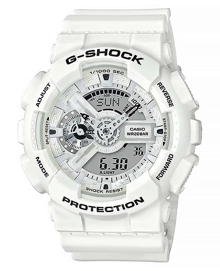 Часы Casio G-Shock GA-110MW-7ADR (GA-110MW-7A) — мужские, белый