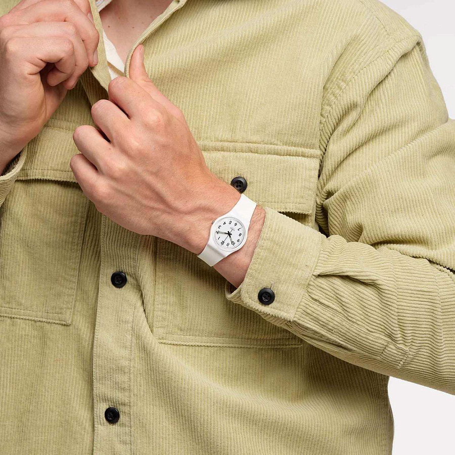 Часы Swatch Gent Biosourced Standart SO28W107-S14 — белый, пластик