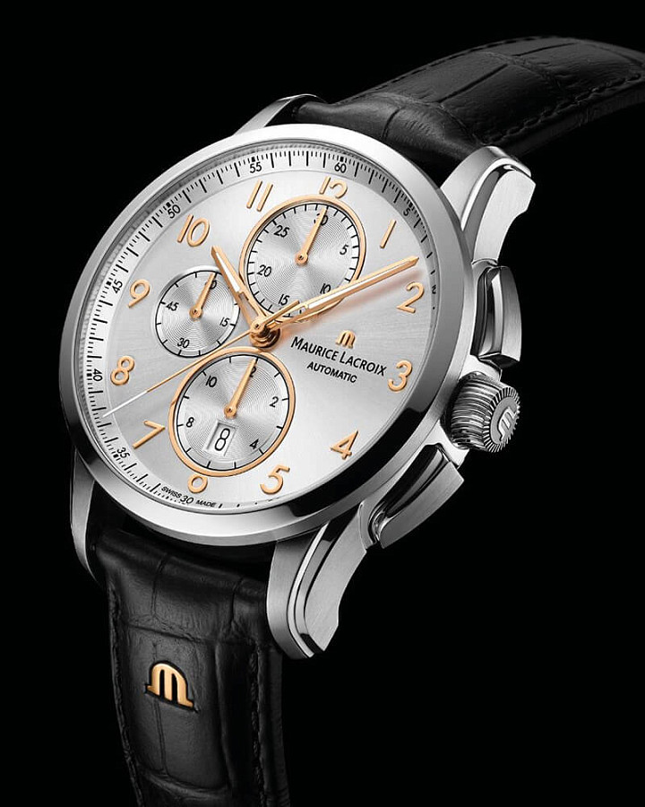 Часы Maurice Lacroix Pontos Chronograph PT6388-SS001-220-2 — кожаный, мужские