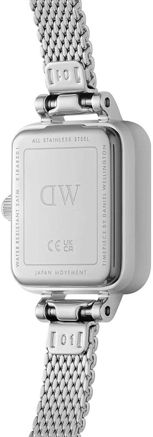 Часы Daniel Wellington Quadro Mini Lumine Bezel Silver DW00100732 — кварцевые, сталь металл