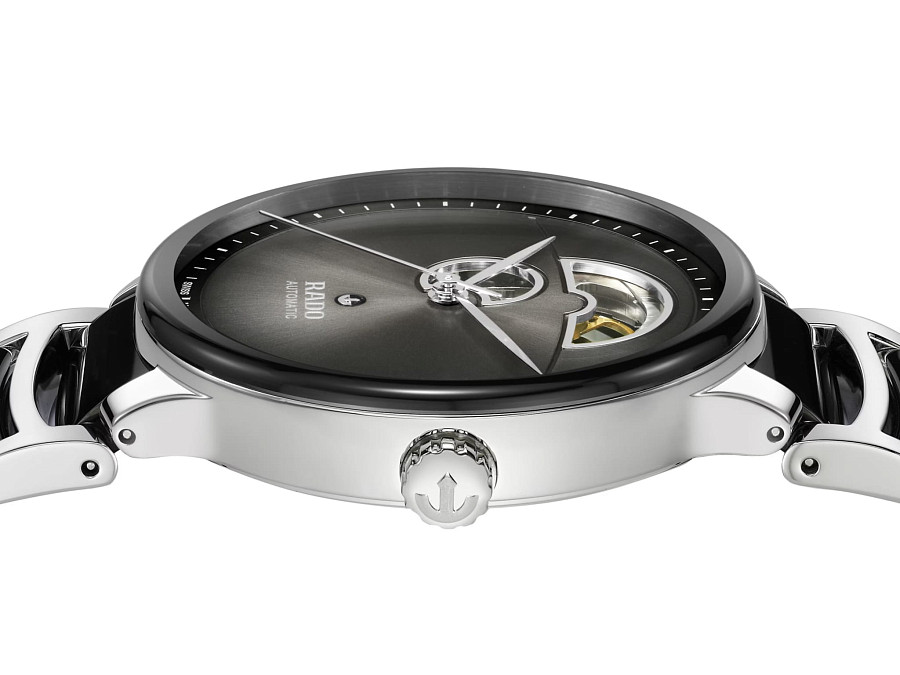 Часы Rado Centrix Automatic Open Heart R30012152 — мужские, сталь + высокотехнологичная керамика