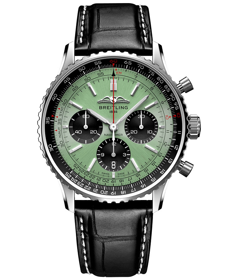 Часы Breitling Navitimer B01 Chronograph 43 AB0138241L1P1 — мужские, зеленый