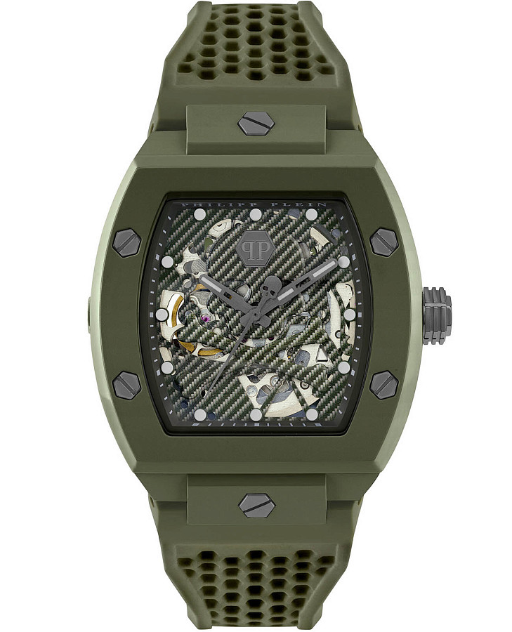 Часы Philipp Plein The Skeleton Ecoceramic PWVBA0223 — мужские, зеленый