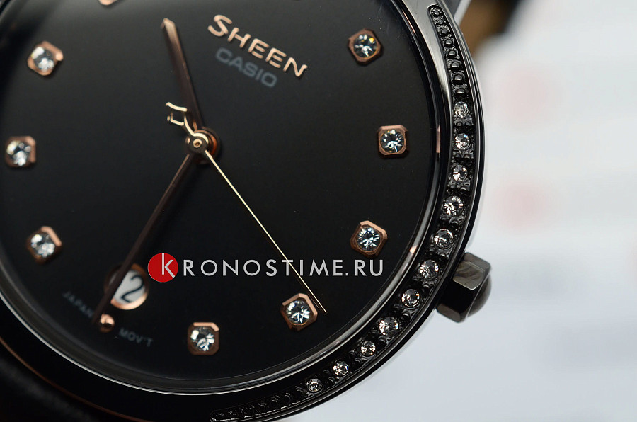 Часы Casio Sheen SHE-4056BL-1A — черный, сталь металл