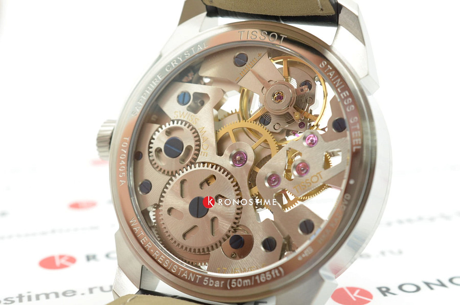 Часы Tissot T-Complication Squelette Mechanical T070.405.16.411.00 — артикул T0704051641100, мужские