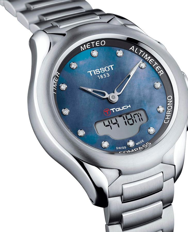 Часы Tissot T-Touch Lady Solar T075.220.11.106.01 — кварцевые, металл сталь