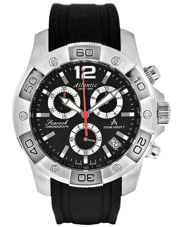 Часы Atlantic Searock Chronograph 87471.41.65S — мужские, черный