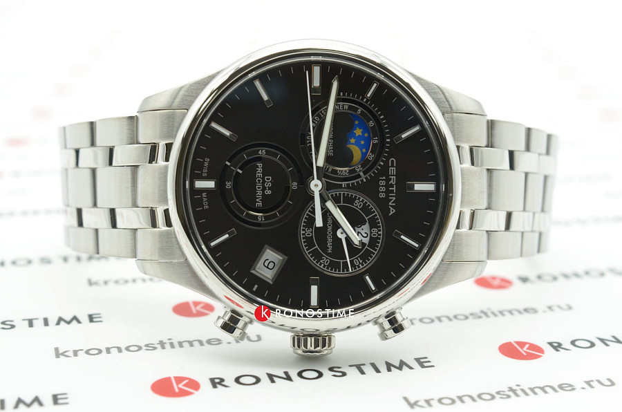Часы Certina DS-8 Chronograph Moon Phase C033.450.11.051.00 — мужские, серебристый