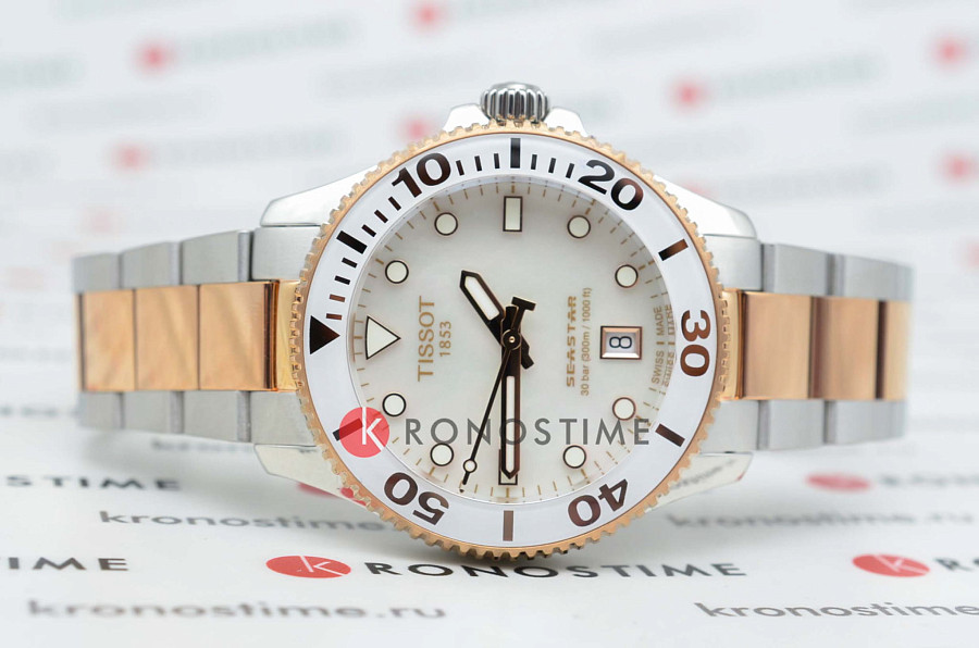 Часы Tissot Seastar 1000 36mm T120.210.22.111.00 — кварцевые, металл сталь