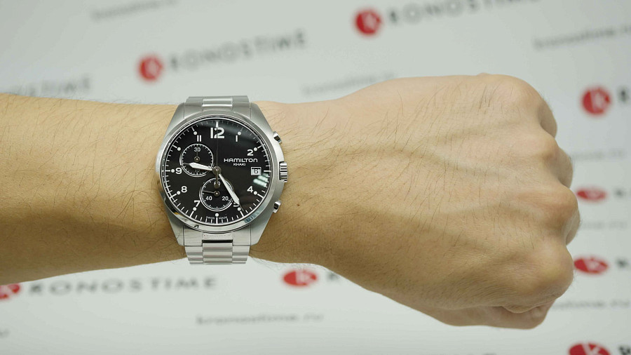 Часы Hamilton Khaki Aviation Pilot Pioneer Chrono H76512133 — мужские, серебристый