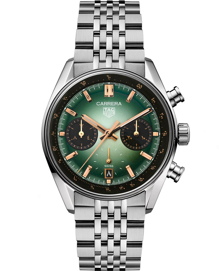 Часы TAG Heuer Carrera Chronograph CBS2218.BA0048 — мужские, зеленый