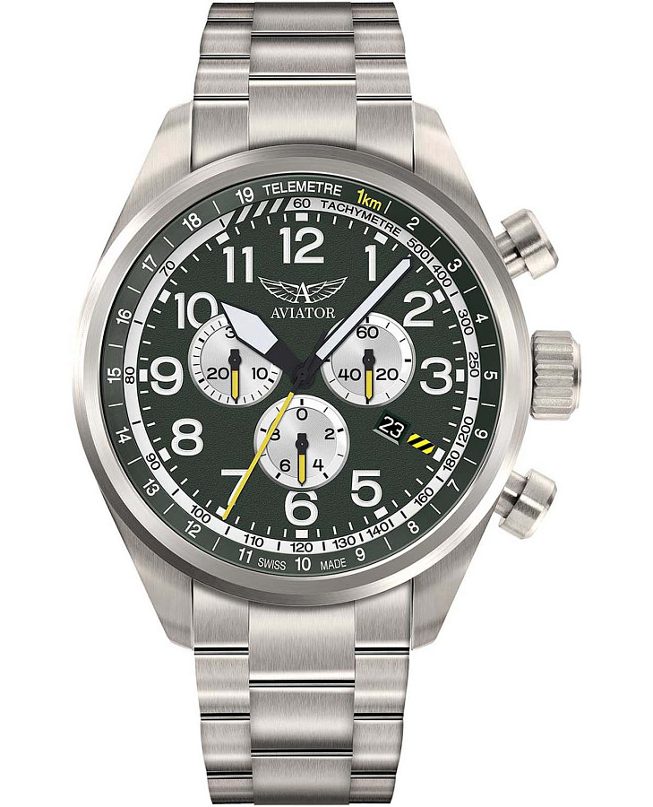 Часы Aviator Airacobra P45 Chrono V.2.25.7.171.5 — мужские, зеленый
