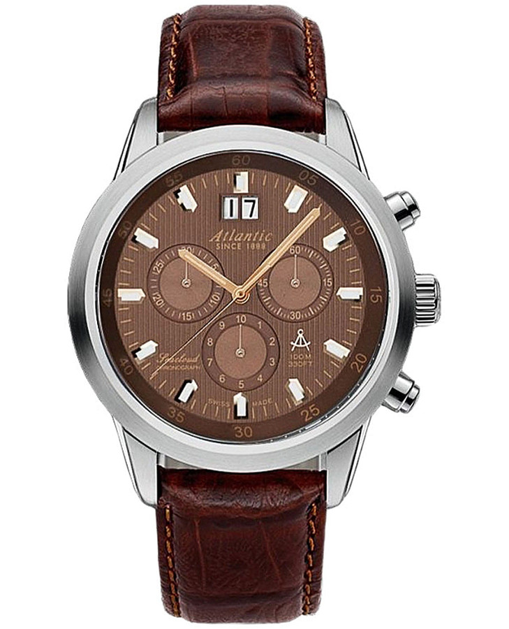 Часы Atlantic Seacloud 73460.41.81R — мужские, коричневый