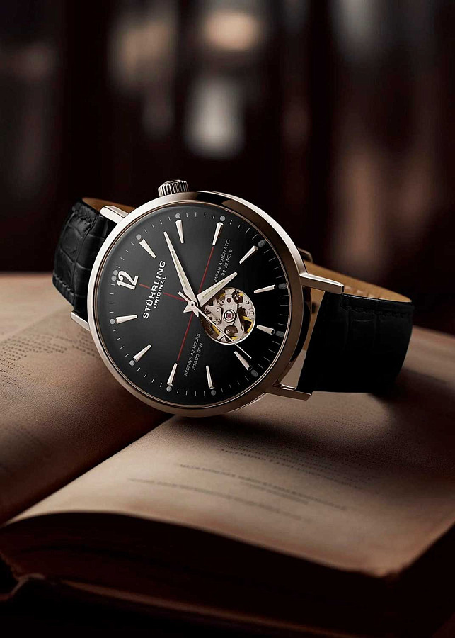 Часы Stuhrling Quasar 1021.01 — кожаный, мужские