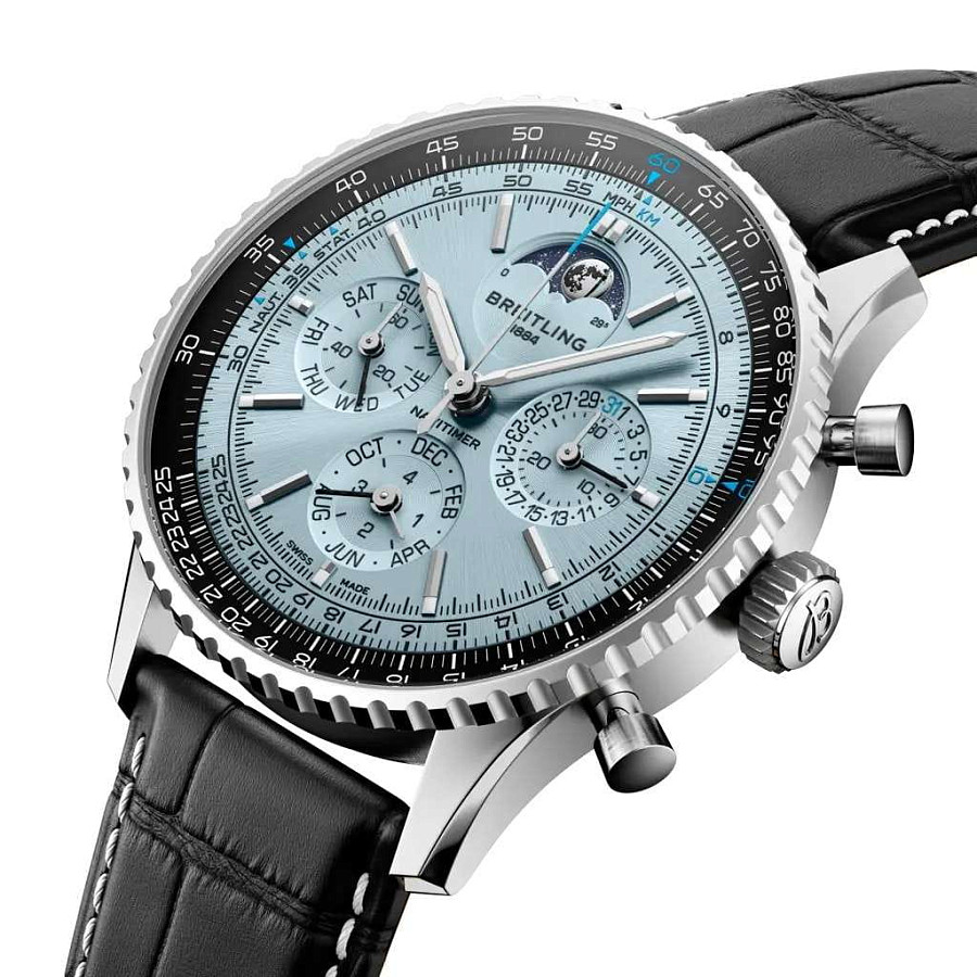 Часы Breitling Navitimer B19 Chronograph 43 Perpetual Calendar PB1920251C1P1 — механические, металл сталь