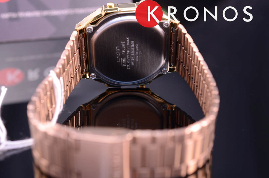 Часы Casio Collection A-168WECM-5 — мужские, сталь с ip покрытием