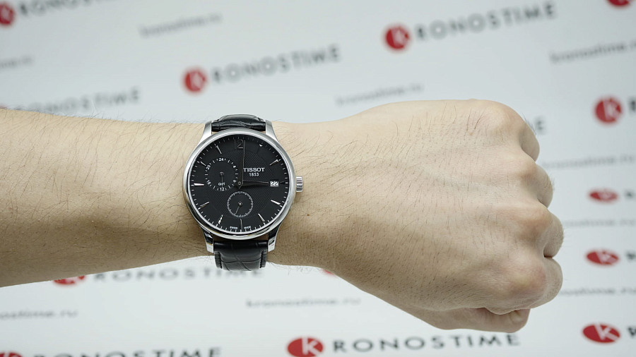 Часы Tissot Tradition GMT T063.639.16.057.00 — черный, сталь металл