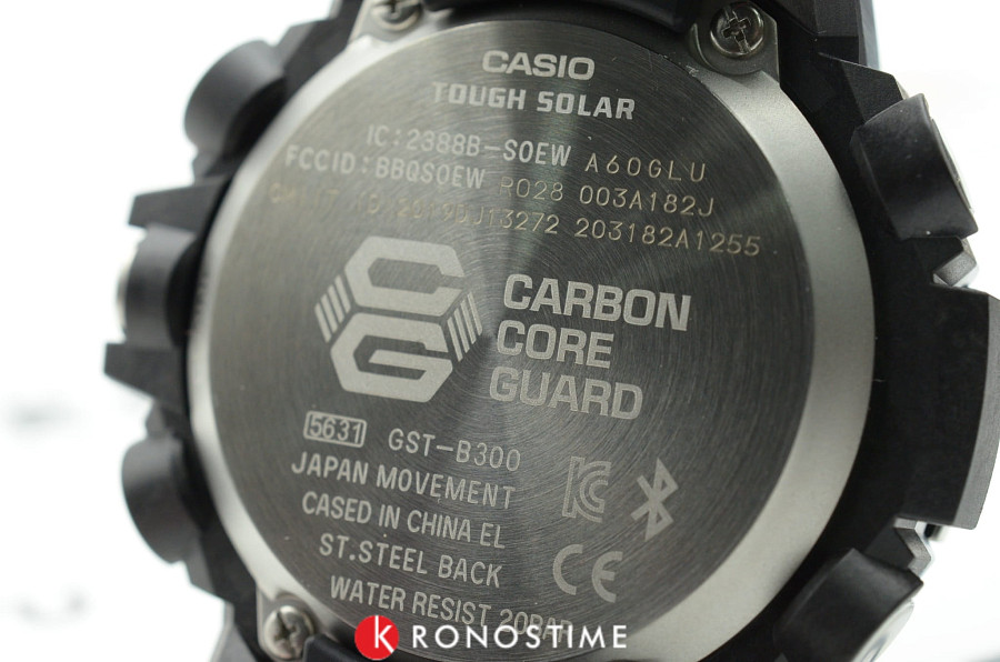 Часы Casio G-Shock GST-B300S-1A — черный, сталь карбон