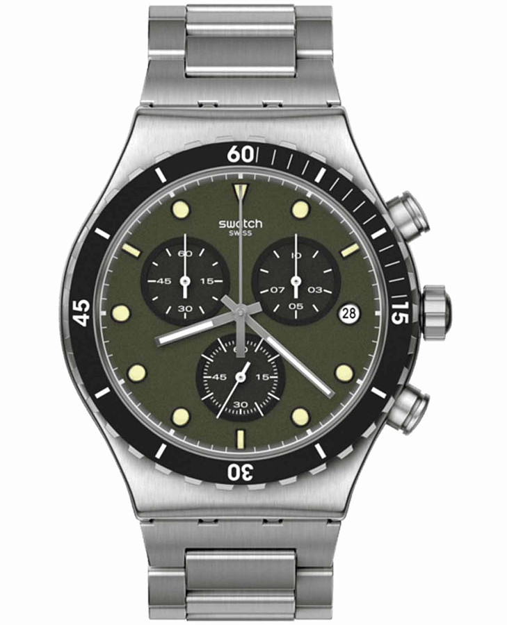Часы Swatch I New Chrono YVS488G — мужские, зеленый