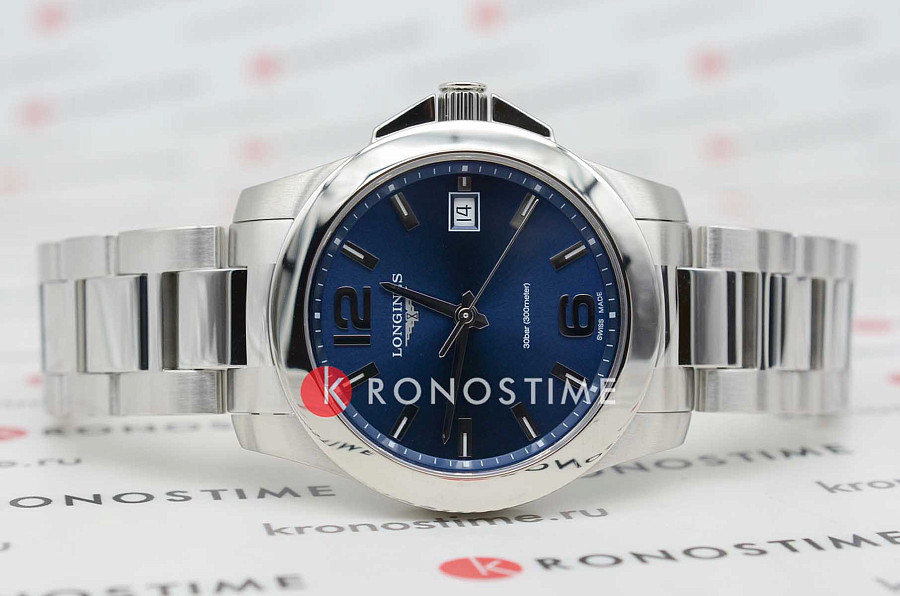 Часы Longines Conquest L3.377.4.96.6 — кварцевые, сталь металл