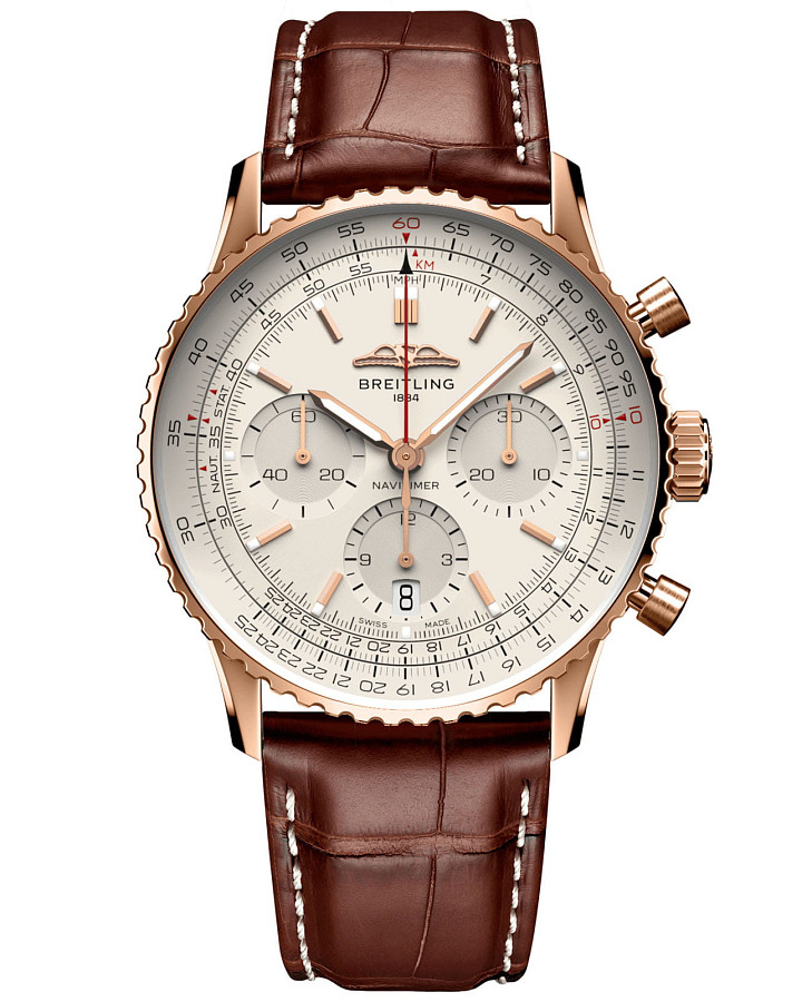 Часы Breitling Navitimer B01 Chronograph 41 RB0139211G1P1 — мужские, бежевый