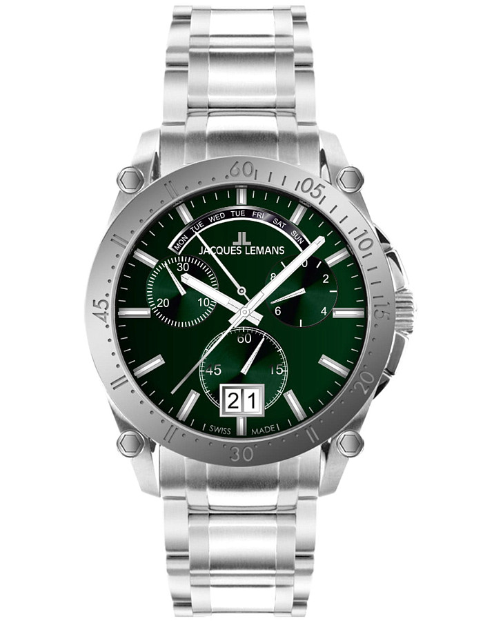 Часы Jacques Lemans Derby 1-2198F — мужские, зеленый