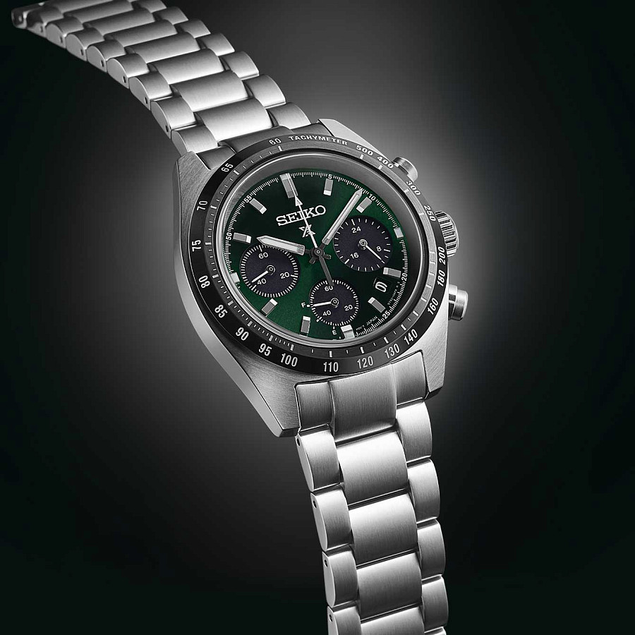 Часы Seiko Prospex Speedtimer SSC933P1 — зеленый, металл сталь