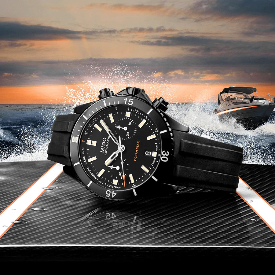 Часы Mido Ocean Star Chronograph M026.627.37.051.00 — мужские, тканевый