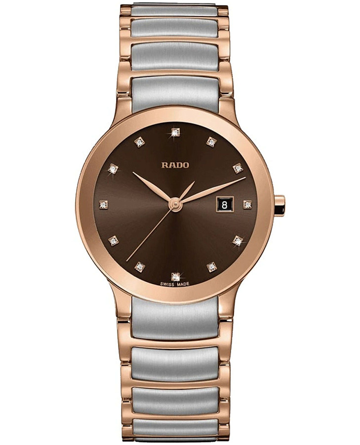Часы Rado Centrix Diamonds R30555723 — женские, коричневый