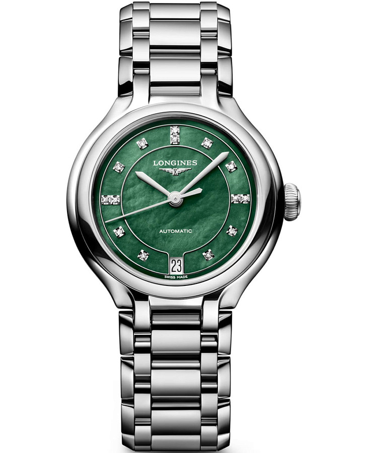Часы Longines PrimaLuna L8.124.4.07.6 — женские, зеленый