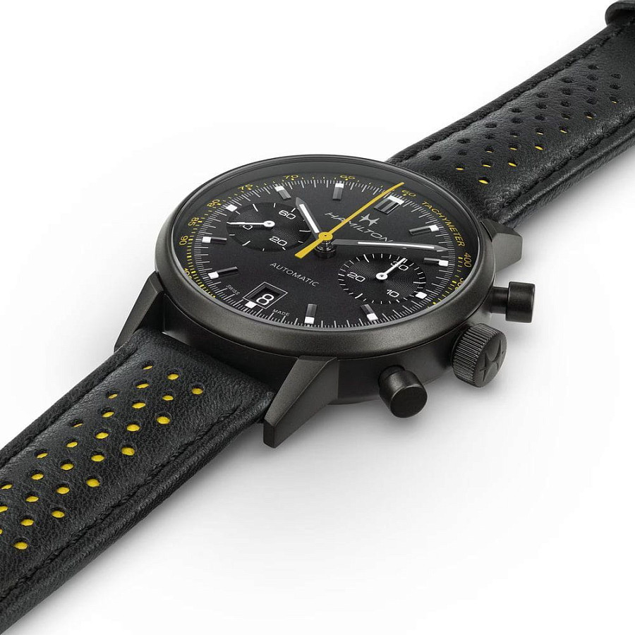 Часы Hamilton American Classic Intra-matic Autochrono Full Black H38446731 — механические, сталь