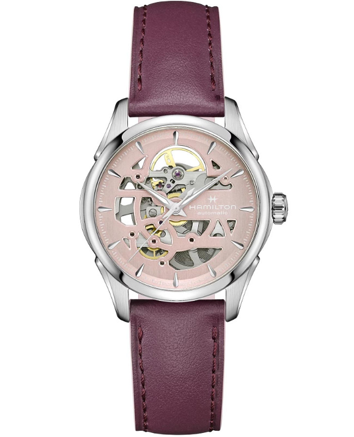 Часы Hamilton Jazzmaster Skeleton Lady Auto H32265870 — женские, розовый