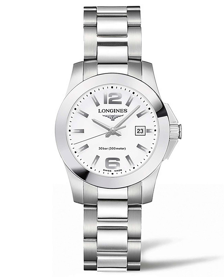 Часы Longines Conquest L3.376.4.16.6 — женские, серебристый