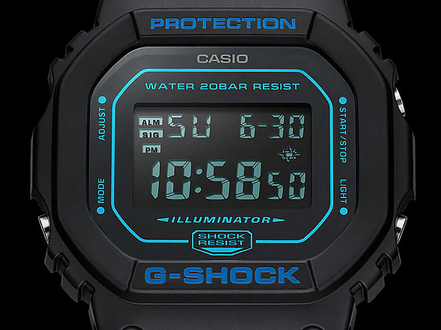 Часы Casio G-Shock DW-5600BBM-1 — мужские, пластик