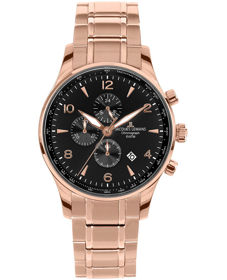 Часы Jacques Lemans London 1-1844ZT — мужские, черный
