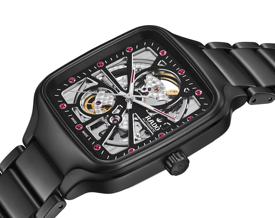 Часы Rado True Square Automatic Open Heart Sparkling R27174712 — механические, керамика