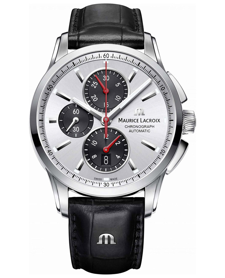 Часы Maurice Lacroix Pontos Chronograph PT6388-SS001-131-1 — мужские, серебристый