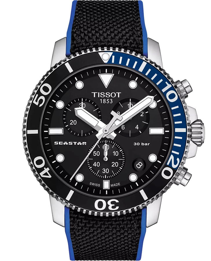 Часы Tissot Seastar 1000 Chronograph T120.417.17.051.03 — мужские, черный