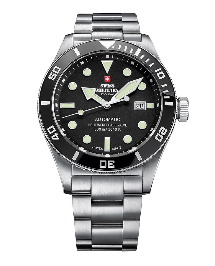 Часы Swiss Military by Chrono Diver SMA34075.01 — мужские, черный