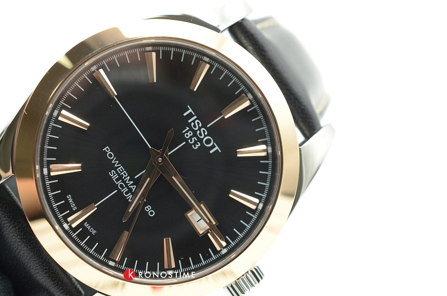 Часы Tissot Gentleman Powermatic 80 Silicium 18K Gold T927.407.46.051.00 — кожаный, мужские