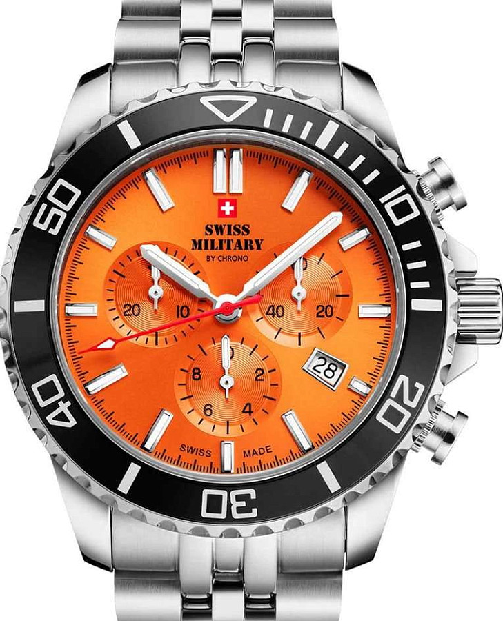 Часы Swiss Military by Chrono Sports Chronograph SM34103.05 — кварцевые, металл сталь