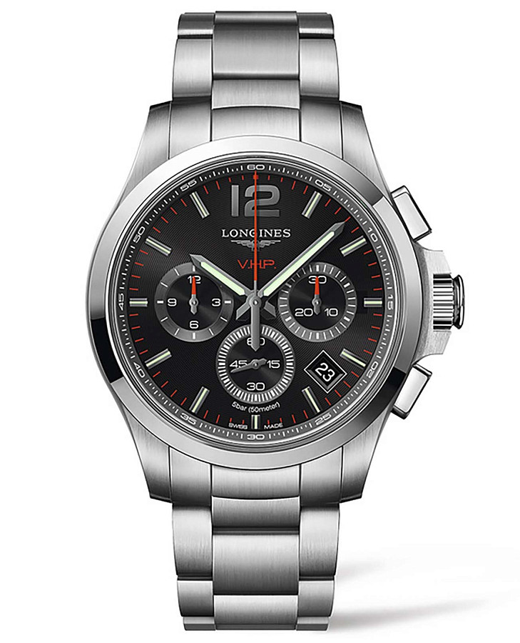 Часы Longines Conquest V.H.P. L3.717.4.56.6 — мужские, черный