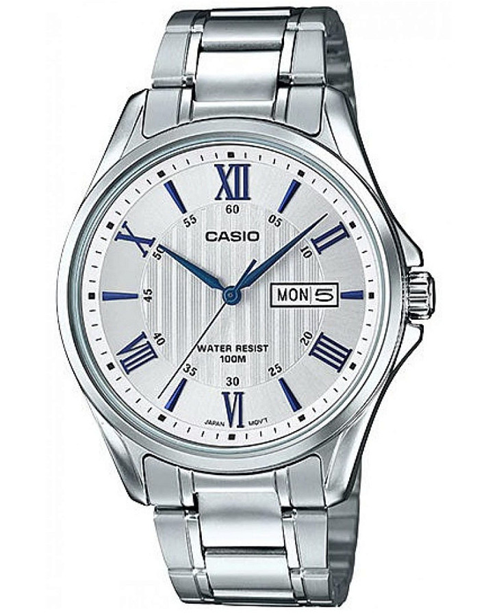 Часы Casio Collection MTP-1384D-7A2VDF (MTP-1384D-7A2) — мужские, серебристый
